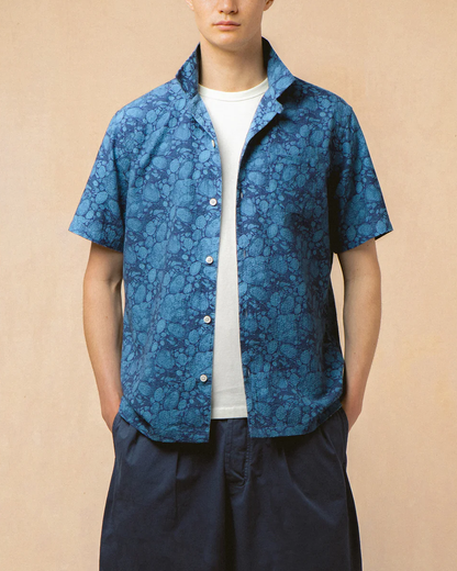 Crammond Shirt | Blue Marble Print