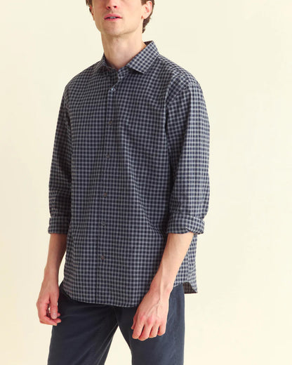 Plaid Hutcheson Sport Shirt | Navy/Grey