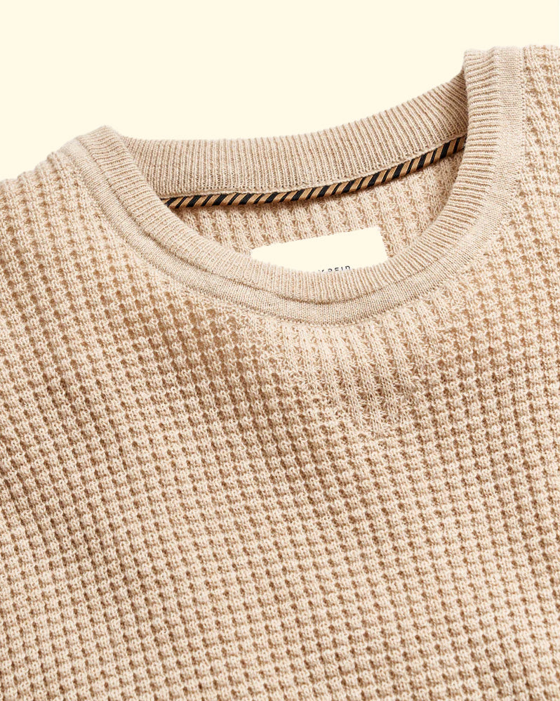 Mini Waffle Crew | Sand Heather