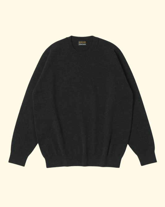 Sunshine Cashmere Crew Neck | Heather Black