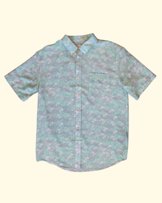 S/S Cotton Silk Shirt | Water Lilly