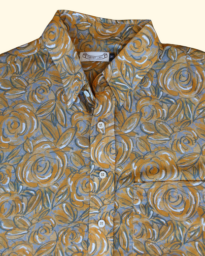S/S Cotton Silk Shirt | Marigold