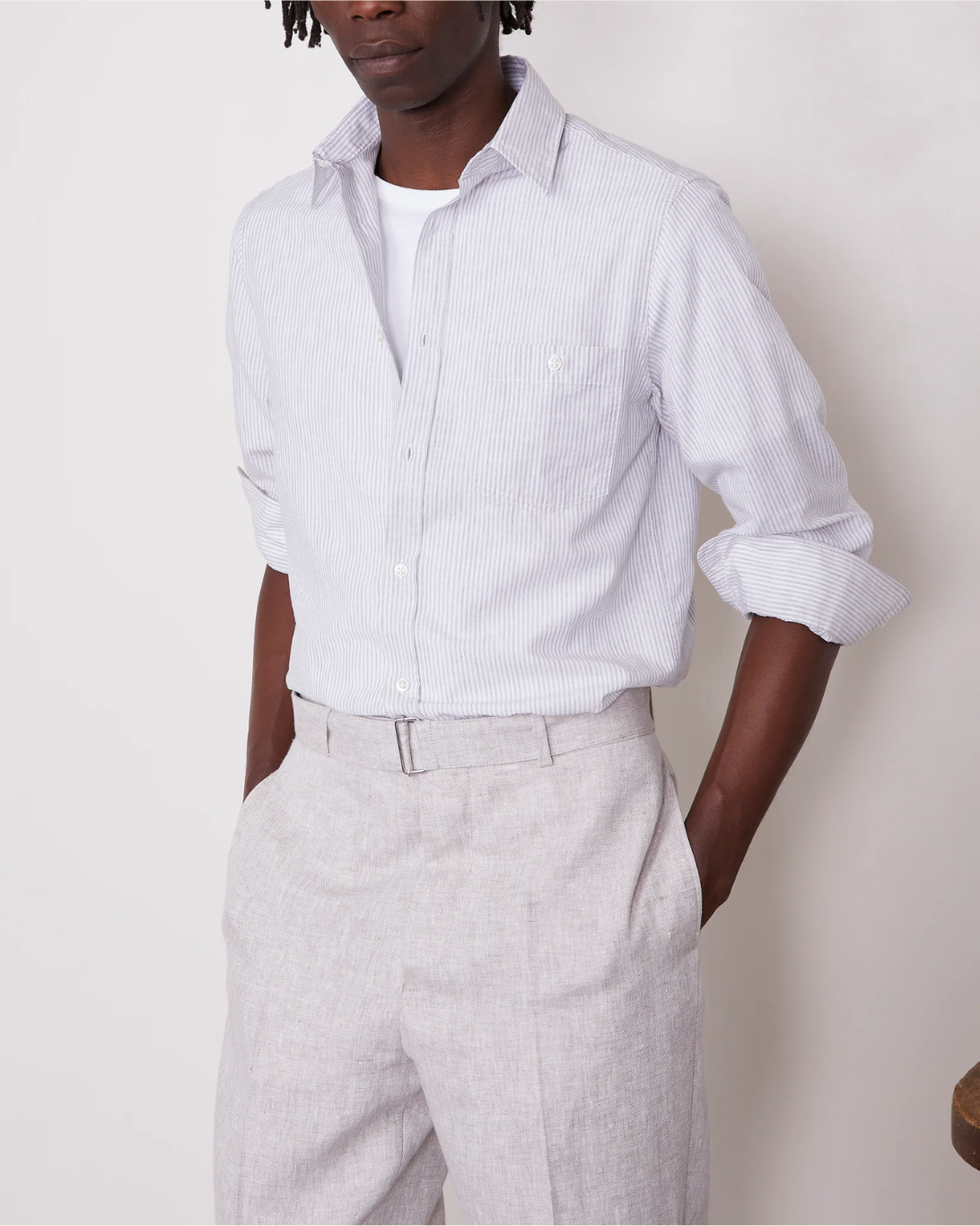 Alex Shirt | White/Grey