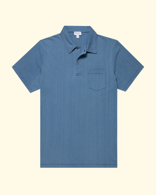 Riviera Polo Shirt | Mid Indigo Wash