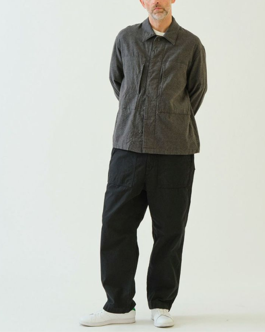 Flannel Short Shirt Jacket | Charcoal