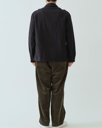 Flannel Short Shirt Jacket | Black