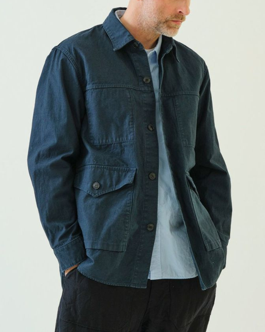 Long Shirt Jacket | Navy