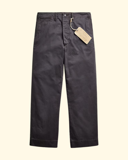 Herringbone Twill Field Chino | Washed Black