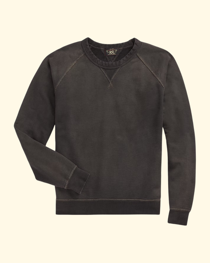 Raglan French Terry Crewneck | Black Indigo