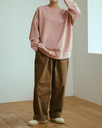 One Tuck Wide Fatigue Pants | Brown