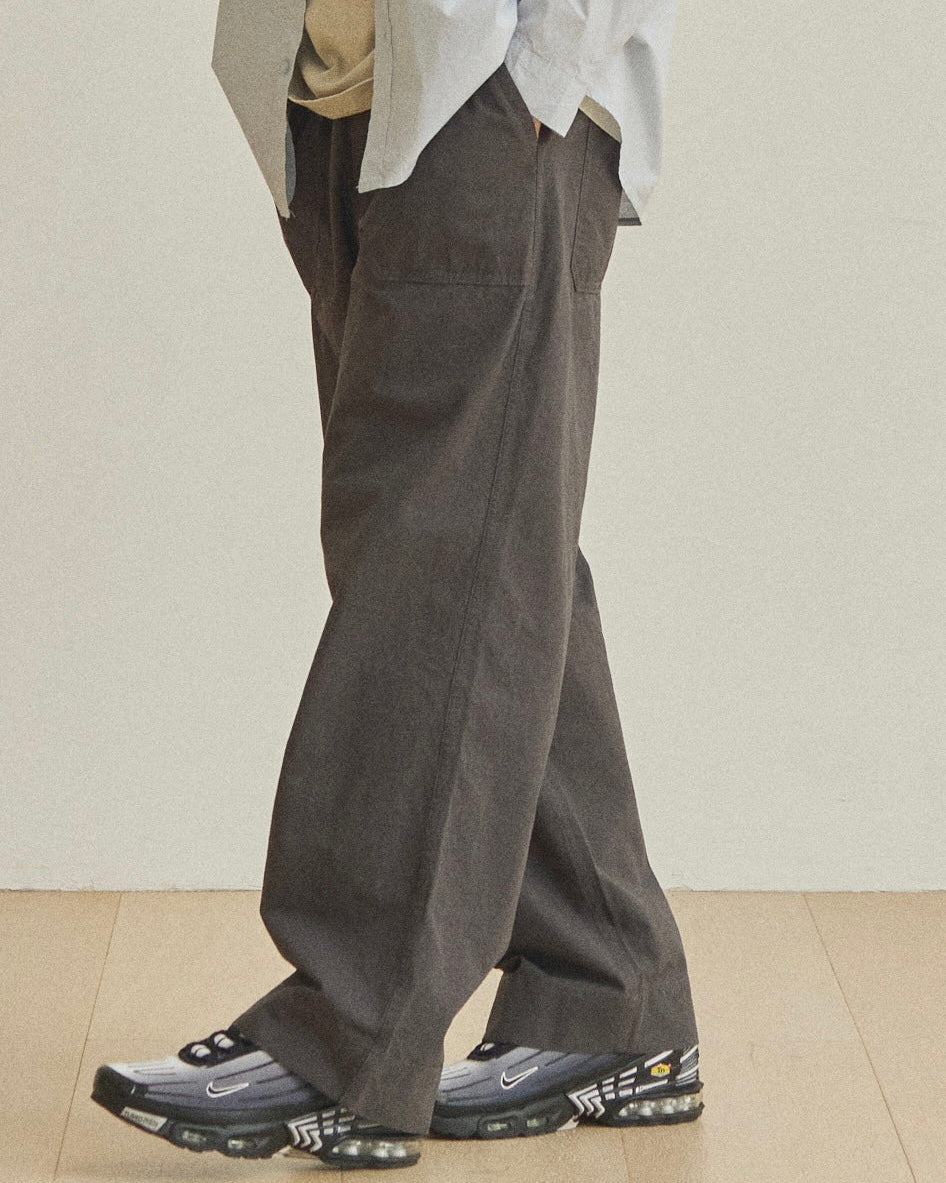 One Tuck Wide Fatigue | Charcoal