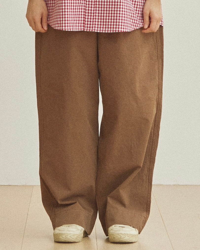 One Tuck Wide Fatigue Pants | Brown
