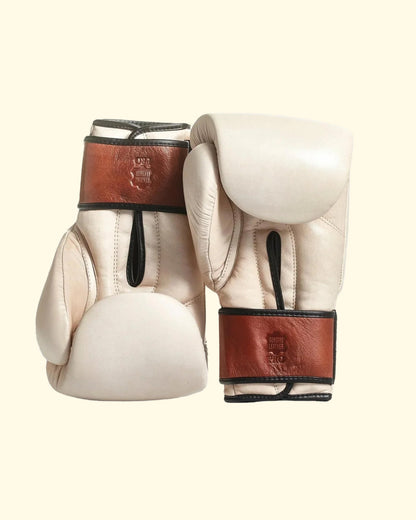 Pro Leather Boxing Gloves | Cream Brown