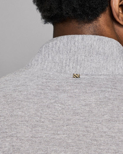 Quilted Half Zip | Medium Grey
