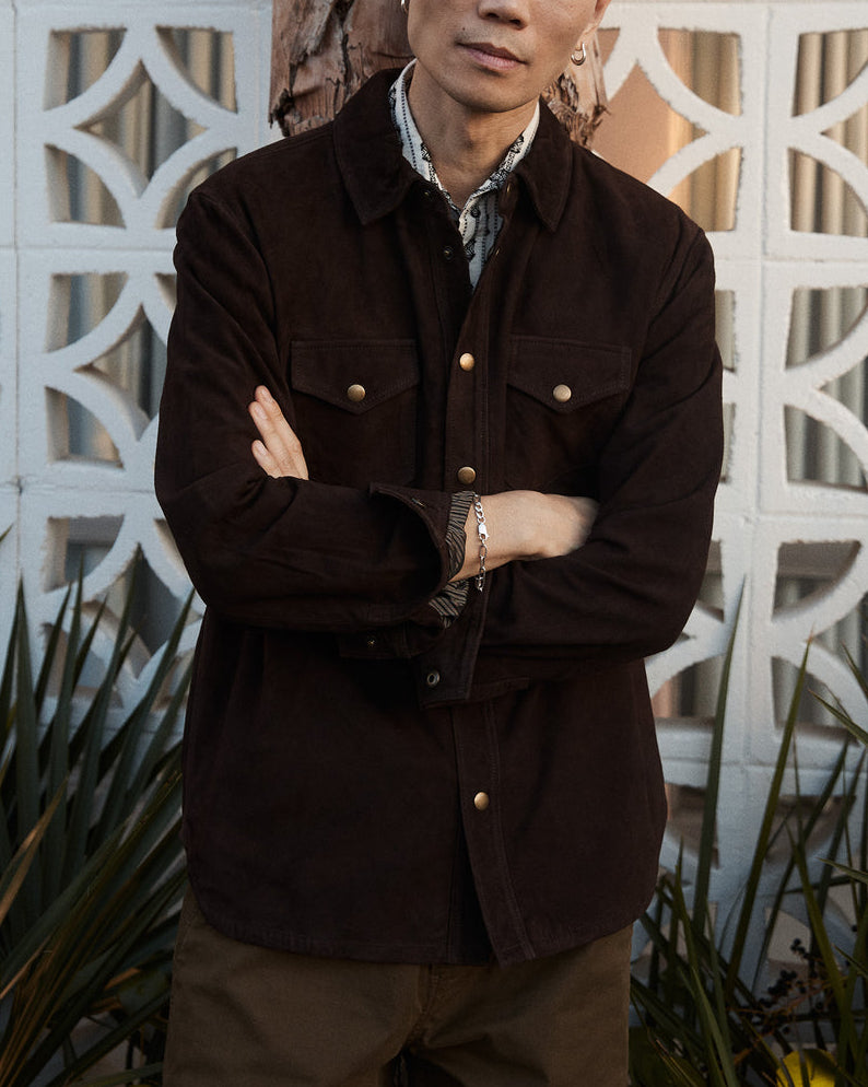 Savoy Suede Workshirt | Chocolate